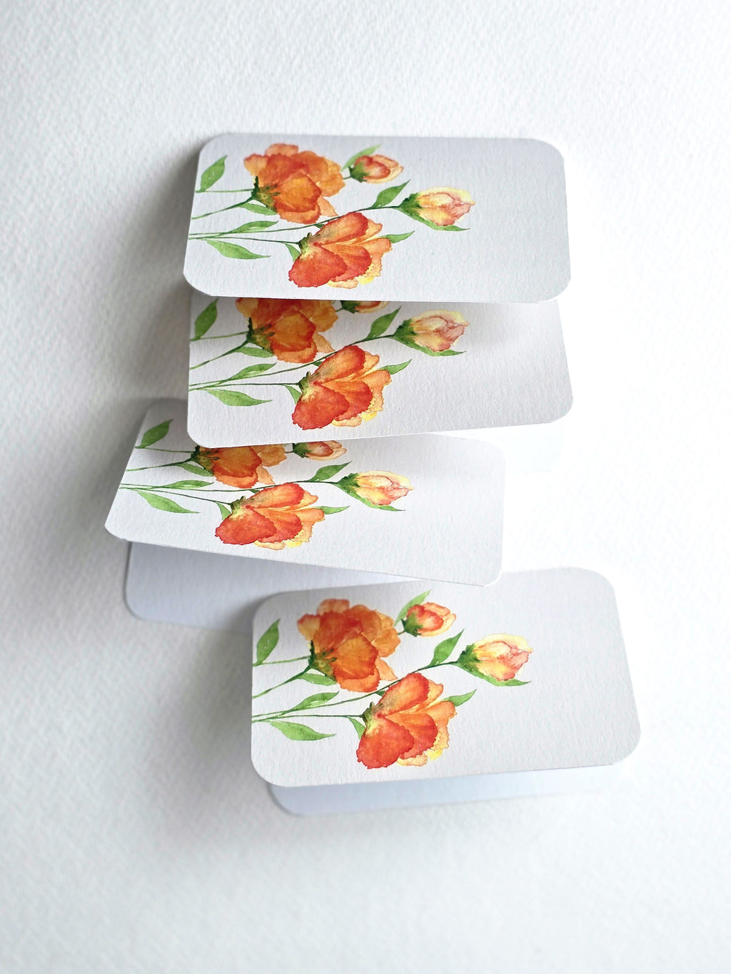 Orange Flowers | Set of 4 Notecards