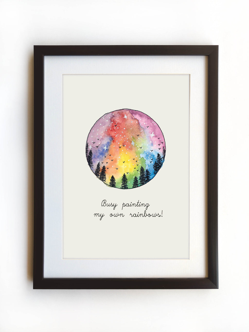 Busy Painting Rainbows | Art Print
