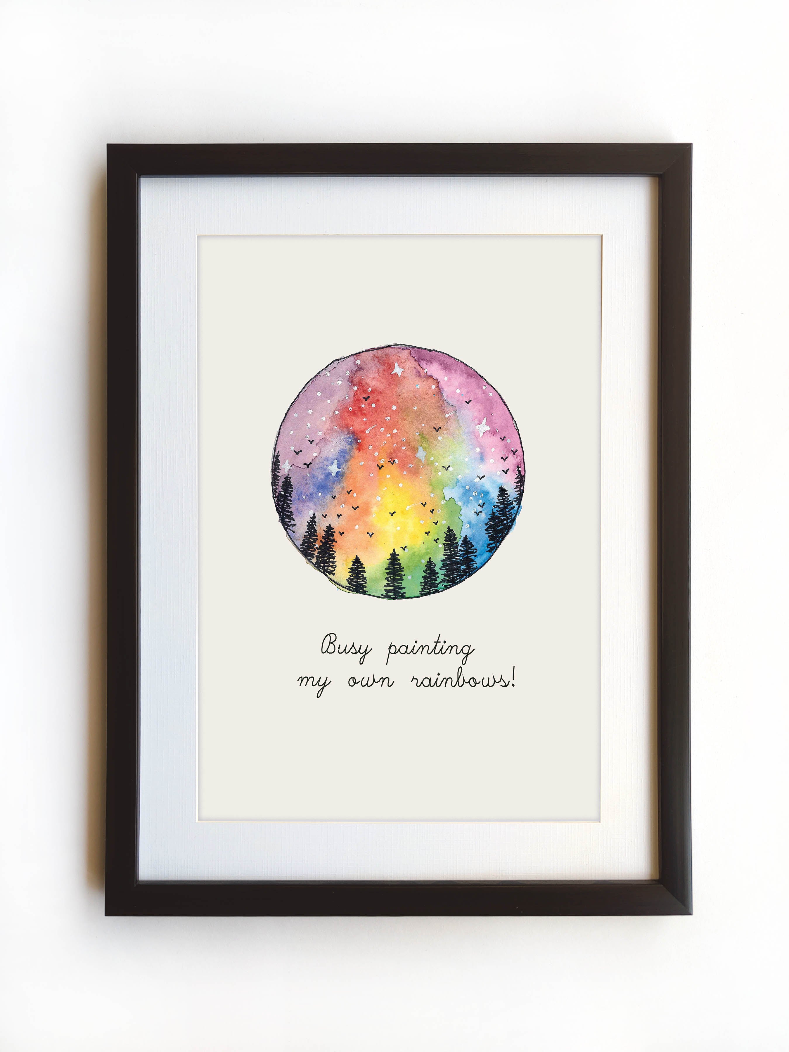 Busy Painting Rainbows | Art Print